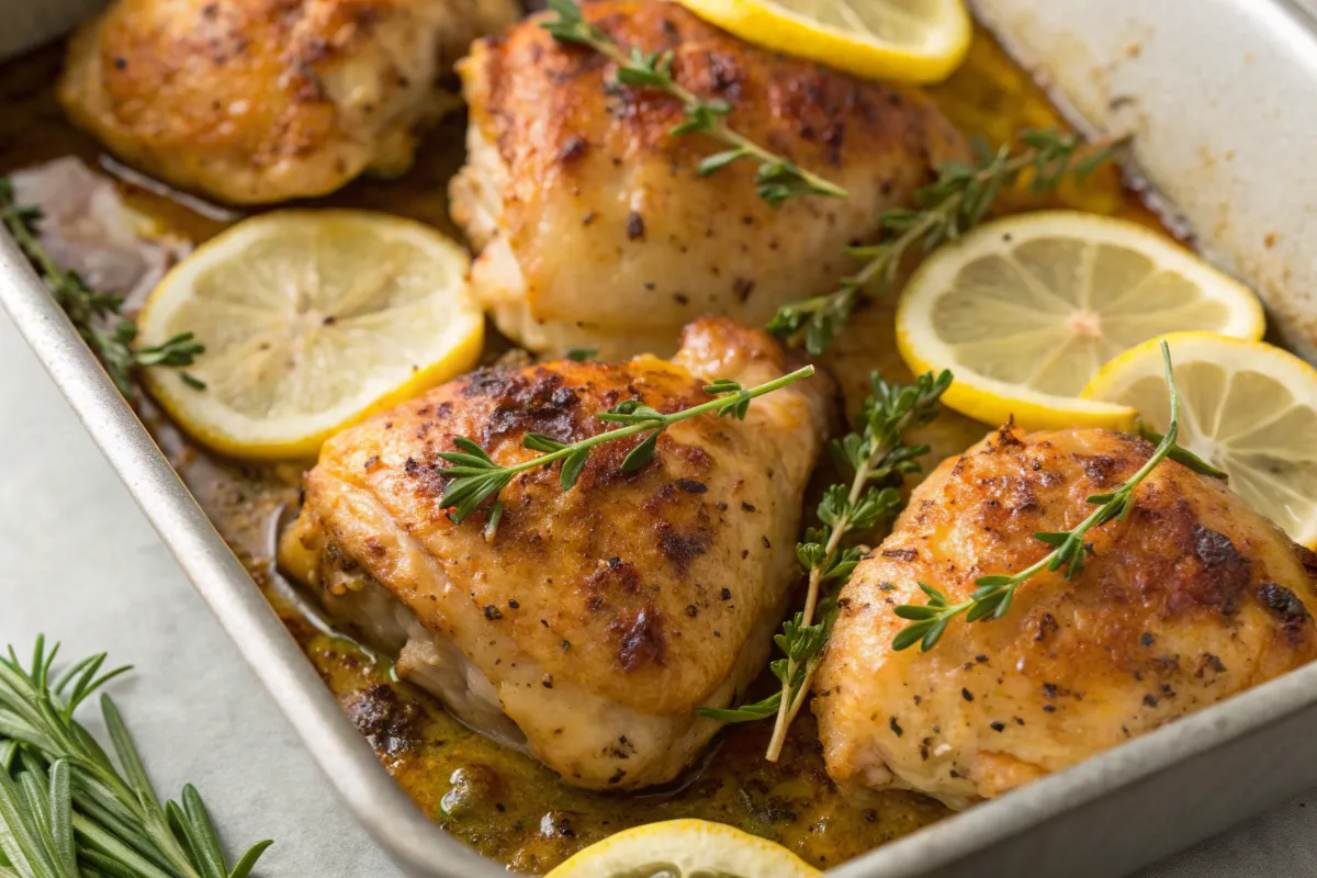 The Best Lemon Herb Roasted Chicken Thighs With Golden Skin