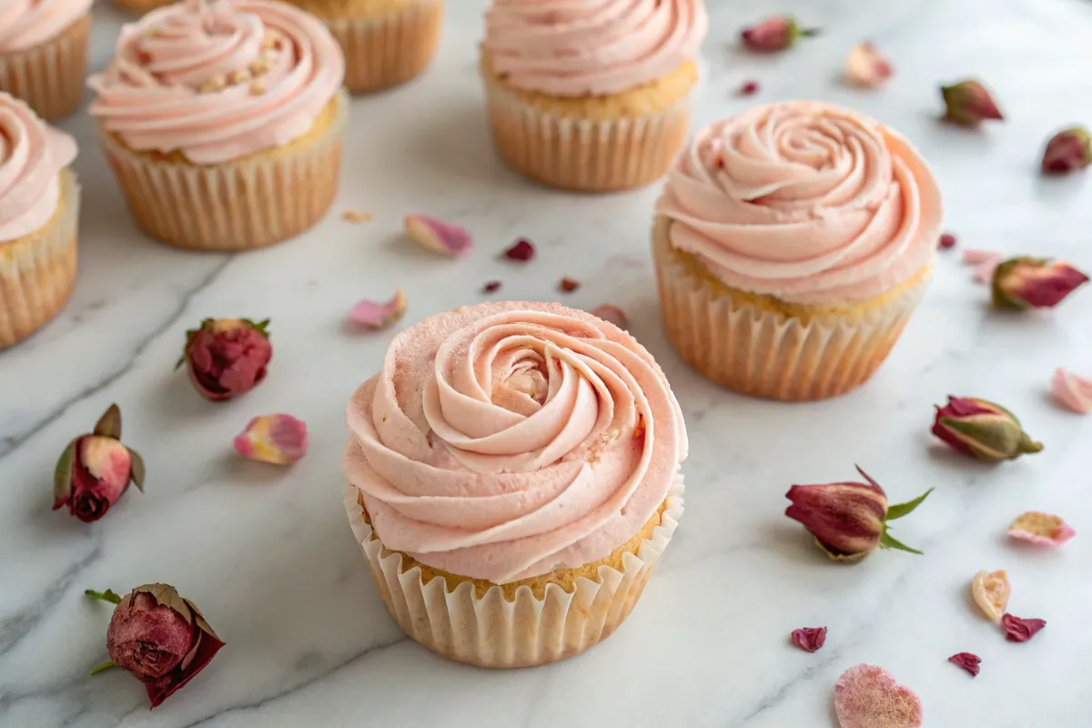 Rose Vanilla Cupcakes Recipe