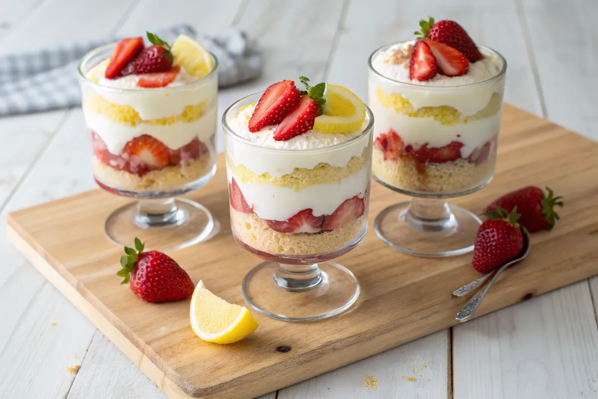 Easy Strawberry Lemon Trifle Cups (No Bake, Make Ahead!)