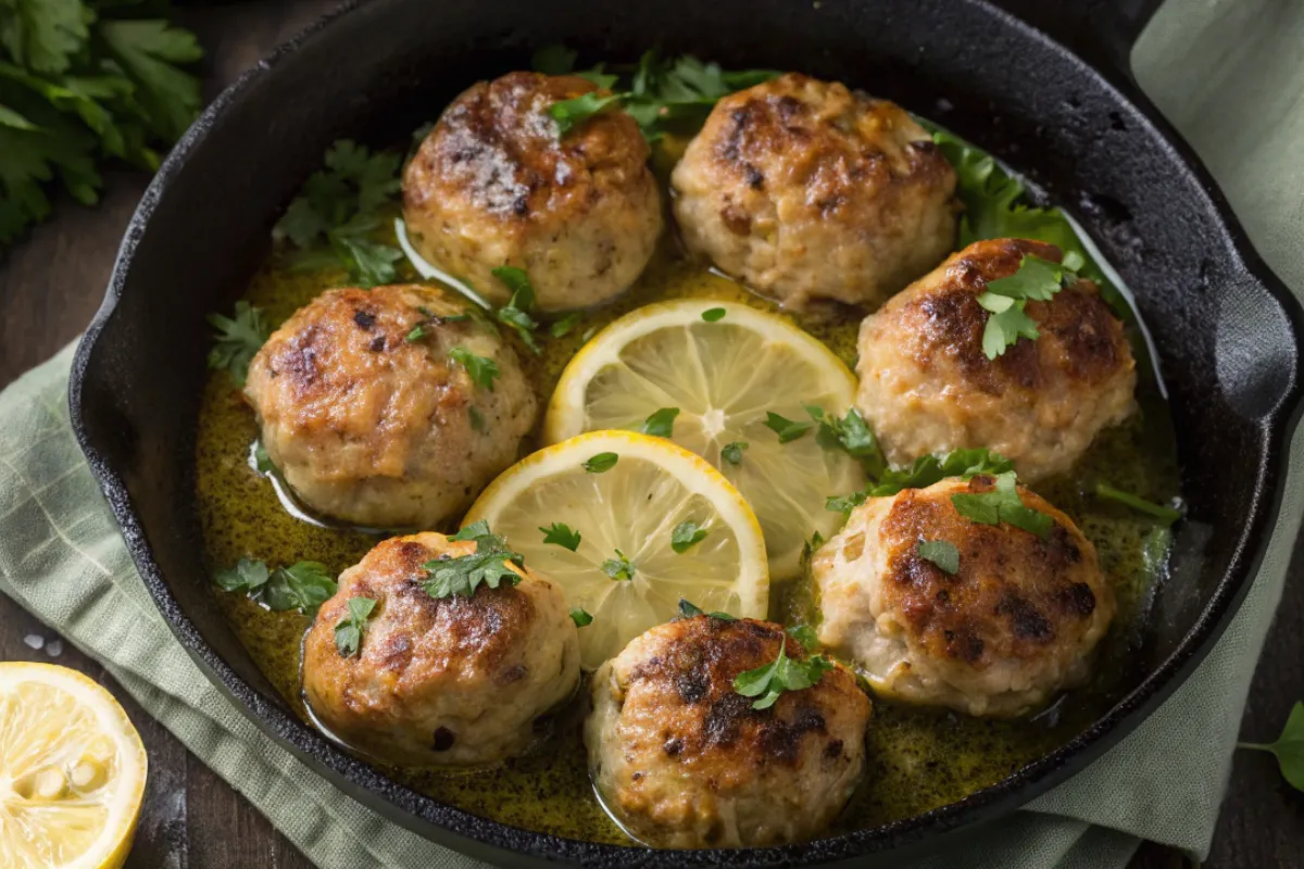 Turkey Meatballs with Lemon Herb Sauce Recipe