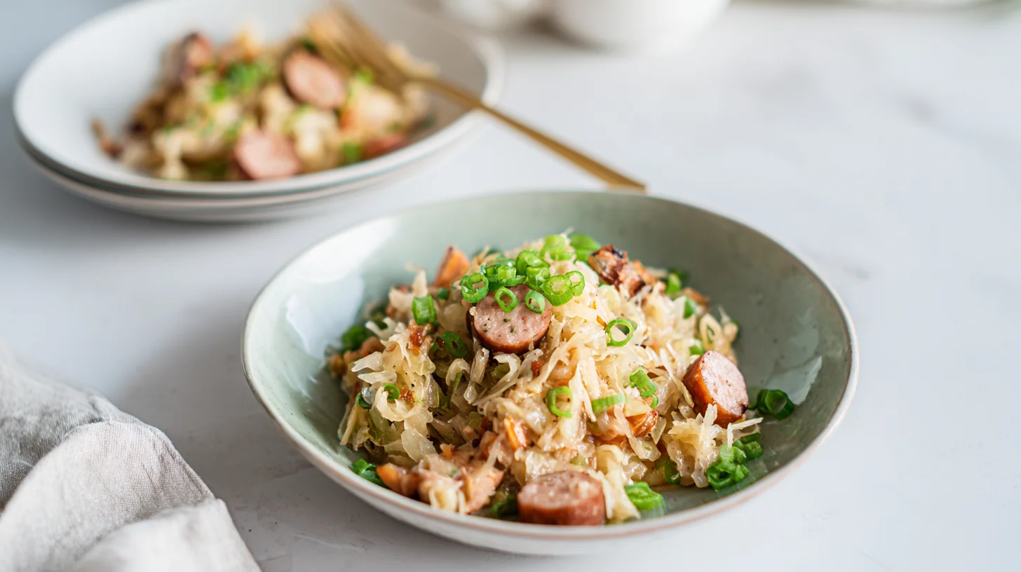 Sauerkraut & Sausage One-Pan Skillet for Easy Weeknight Dinners