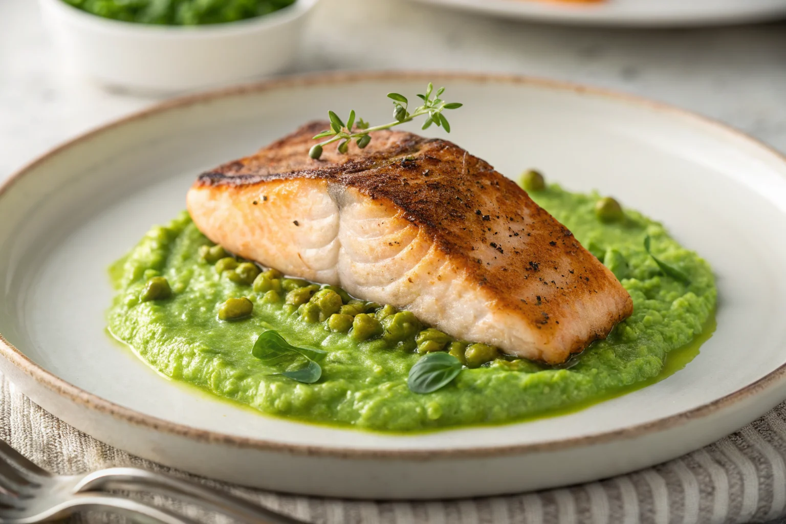 Pan-Seared Salmon with Pea Purée: Restaurant Quality in 25 Minutes