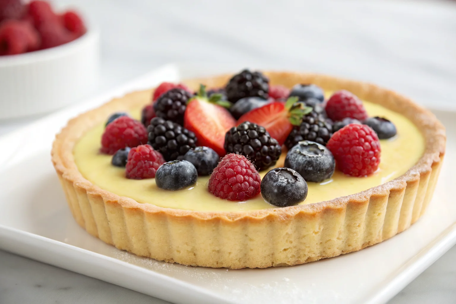 Lemon Tart with Mixed Berries: A Bright and Beautiful Dessert