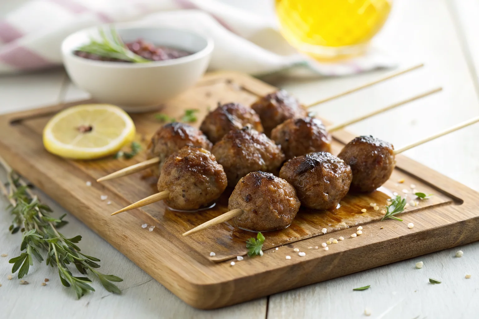 How to Make BBQ Meatball Skewers with Grilled Vegetables