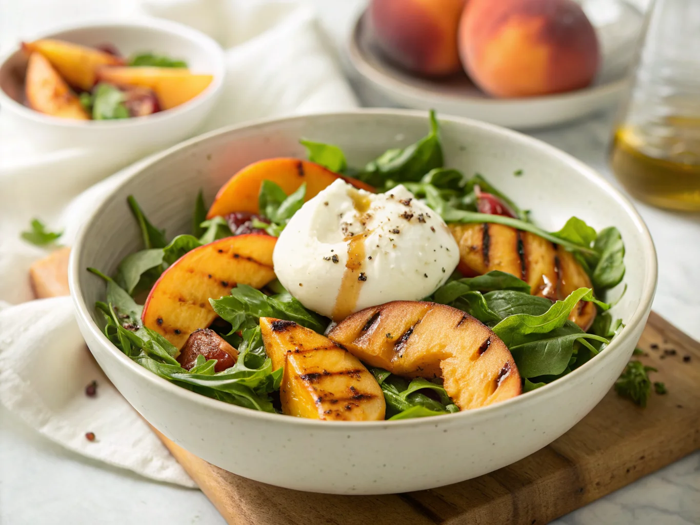 Grilled Peach and Burrata Salad