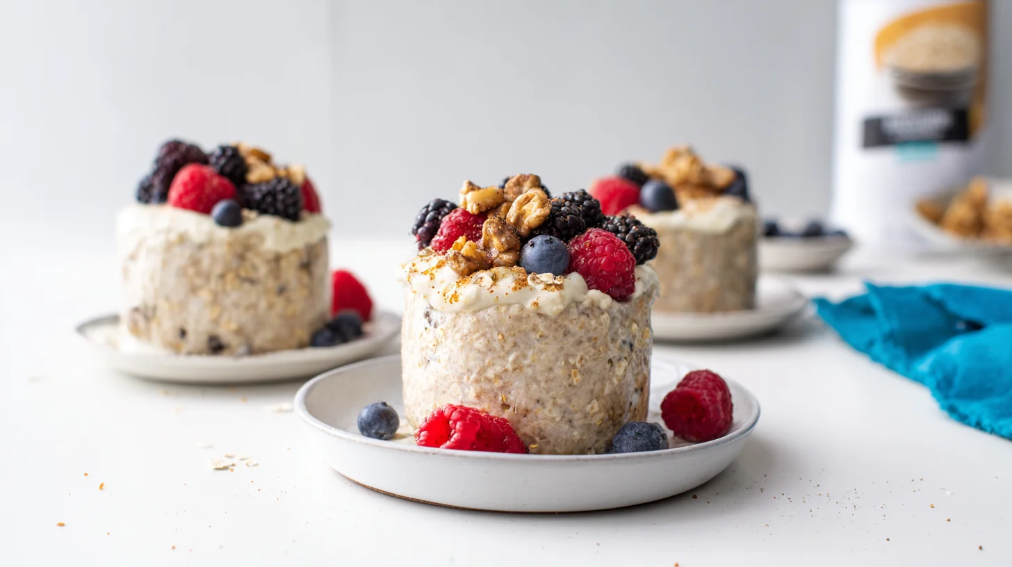 Loaded Overnight Oats with Flaxseed & Berries for Easy Mornings