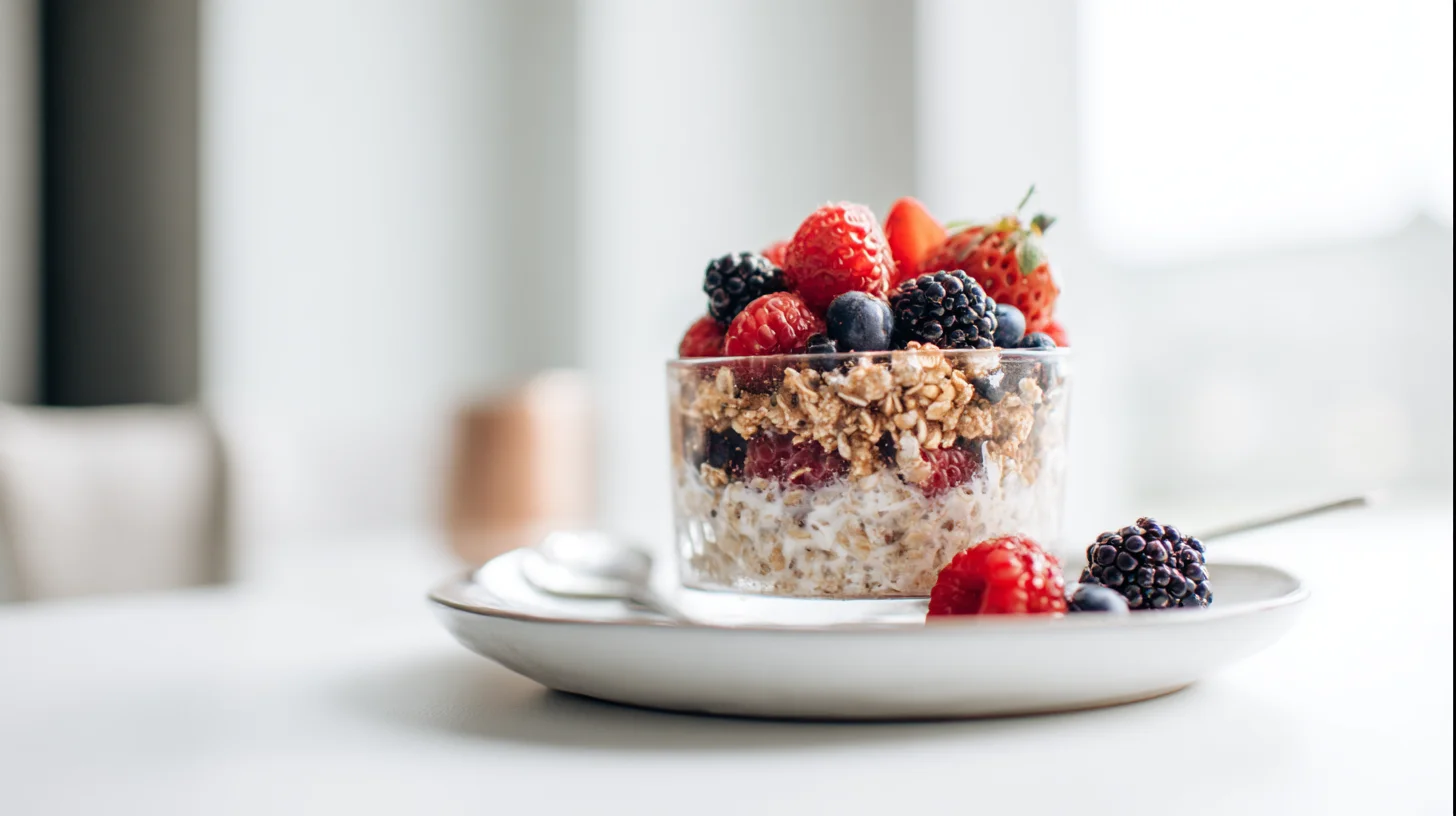 Loaded Overnight Oats with Flaxseed & Berries