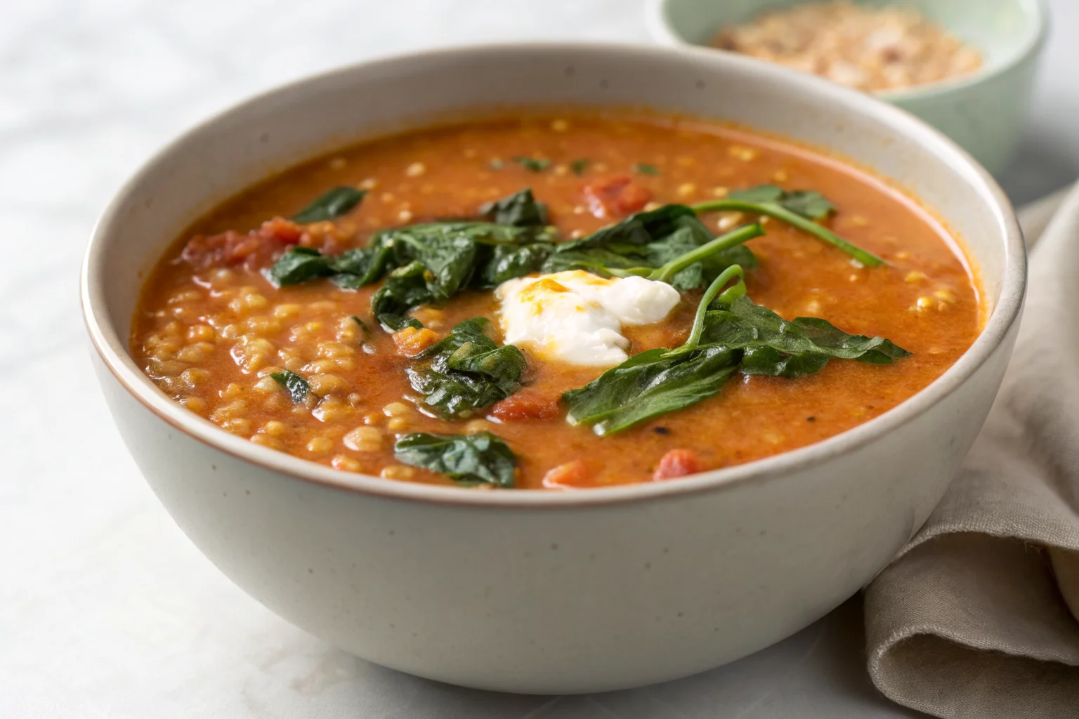 Red Lentil & Spinach Soup: Easy and Ready in 40 Minutes
