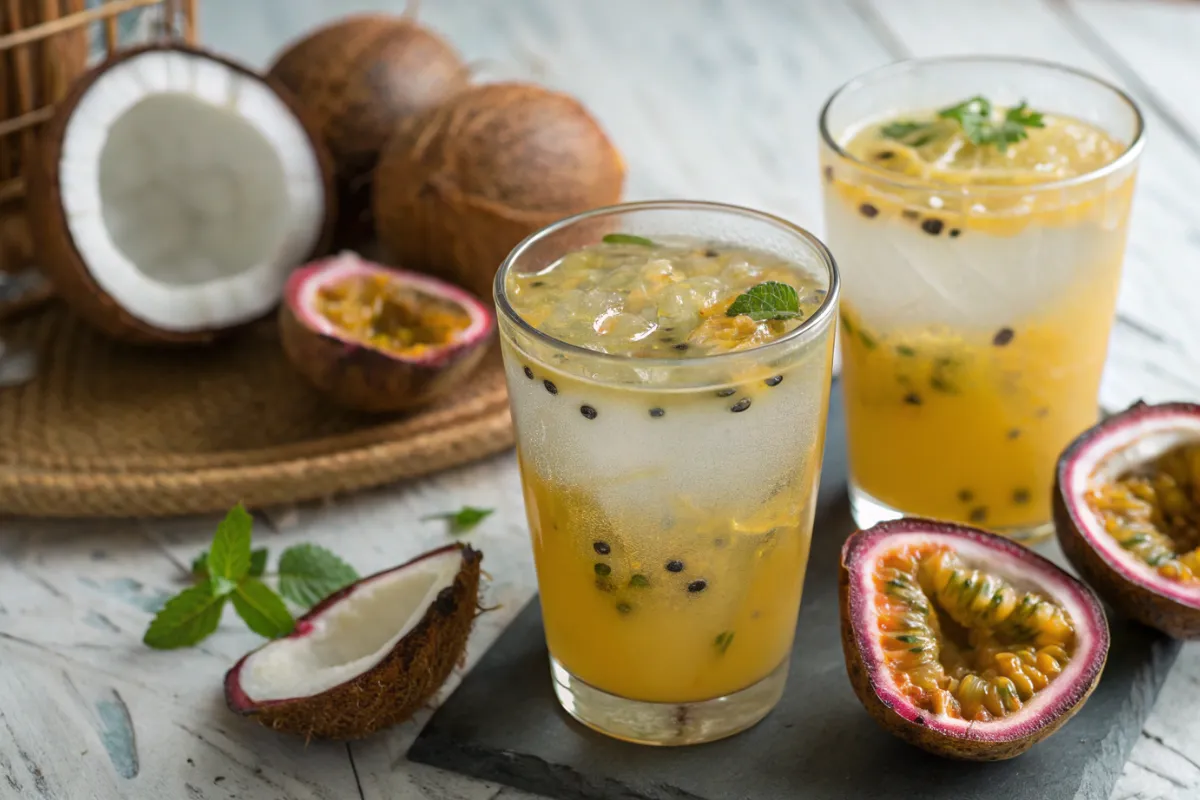Passion Fruit Coconut Water Cooler: A Simple Tropical Refreshment