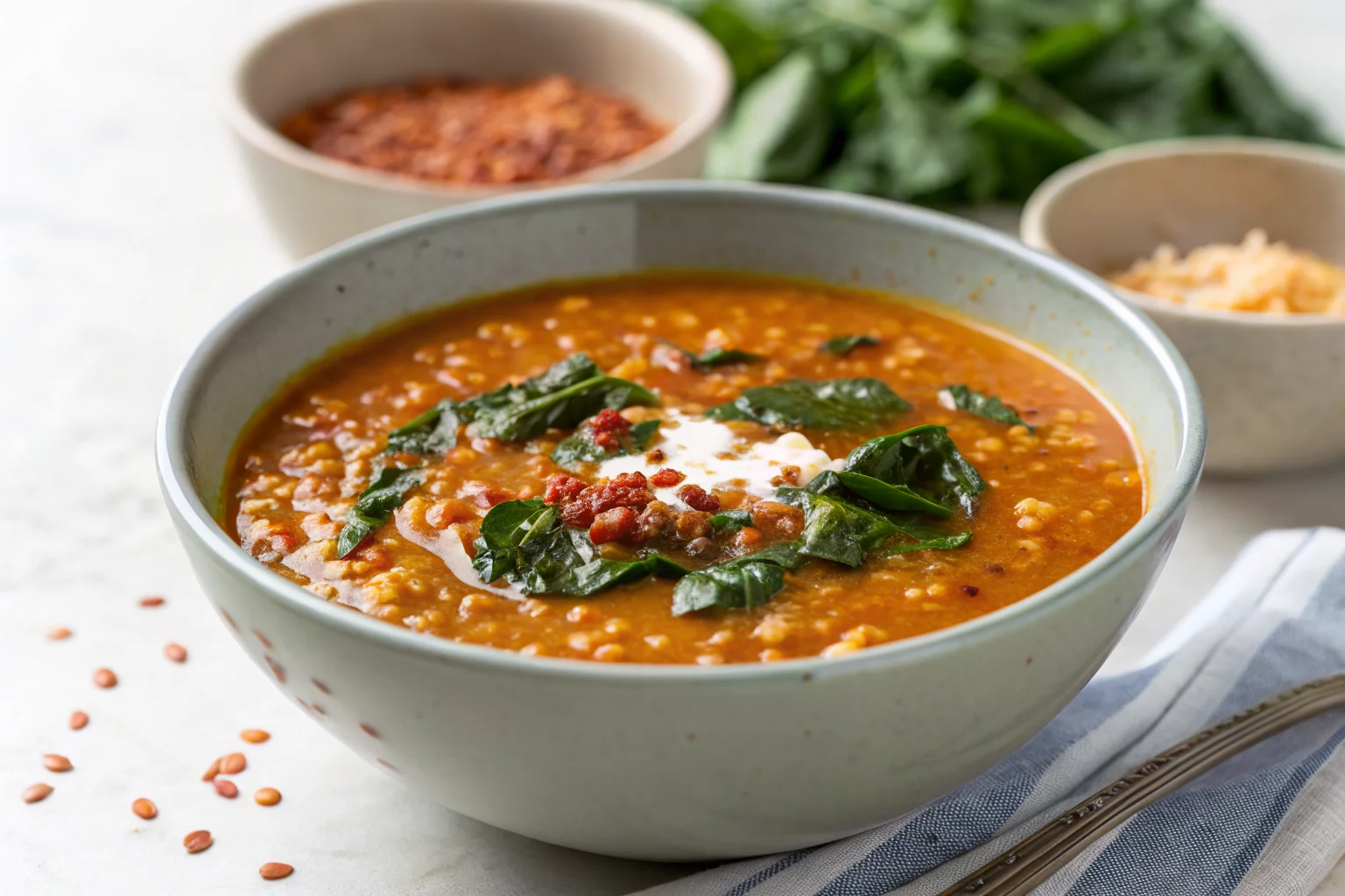Red Lentil & Spinach Soup