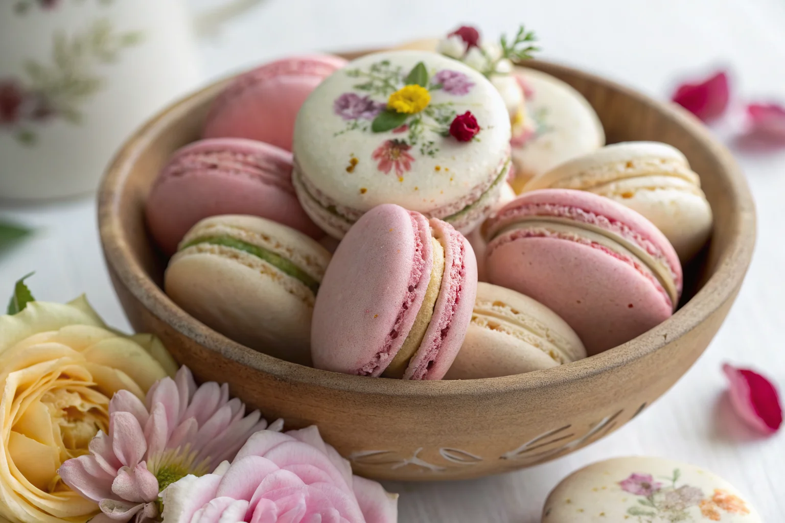 Assorted Floral Macarons