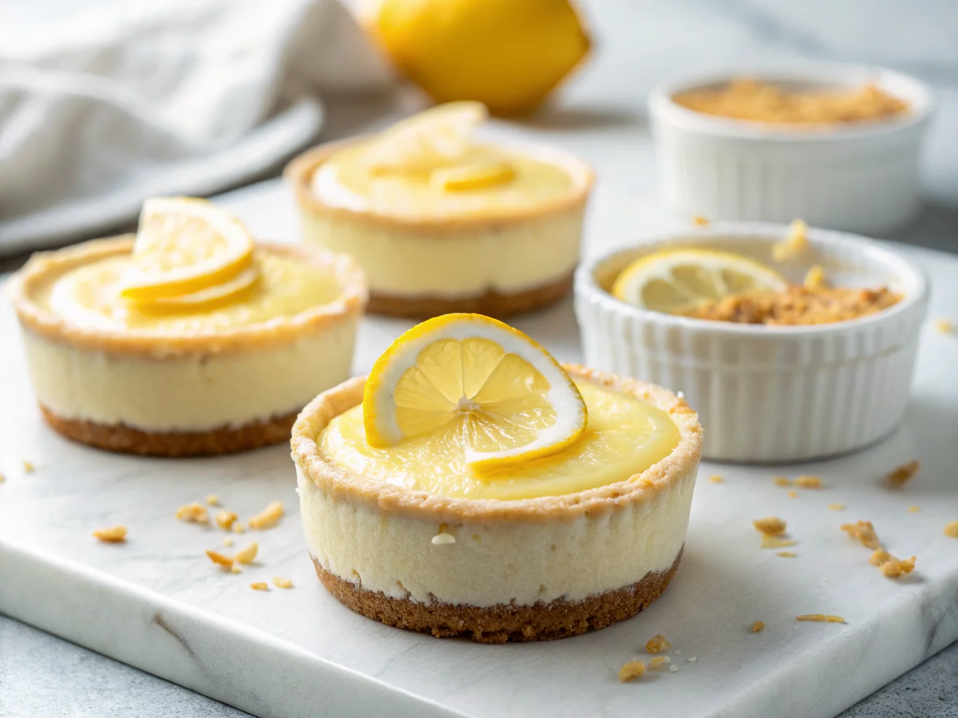 Mini Lemon Cheesecakes