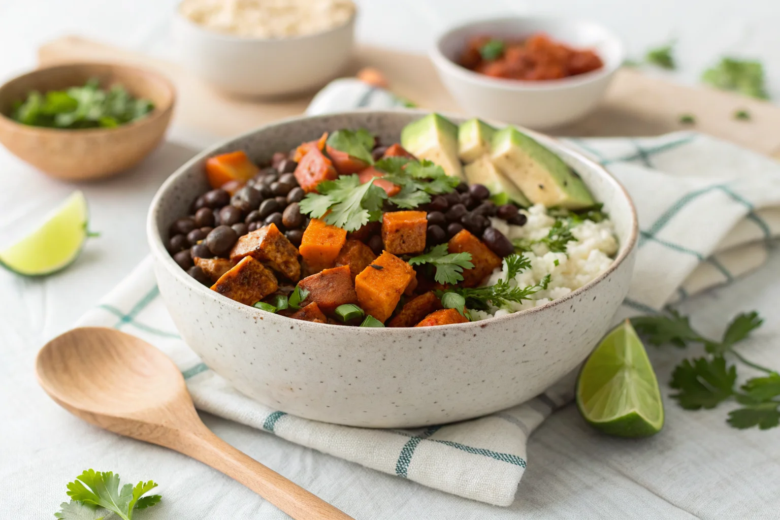 Black Bean & Sweet Potato Burrito Bowl for Easy Weeknight Dinners