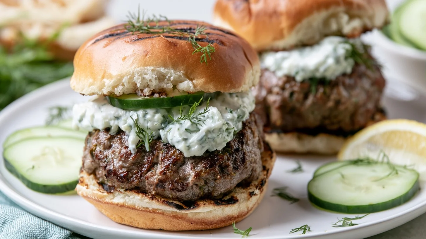Grilled Lamb Burgers with Tzatziki: Juicy, Flavorful, and Easy