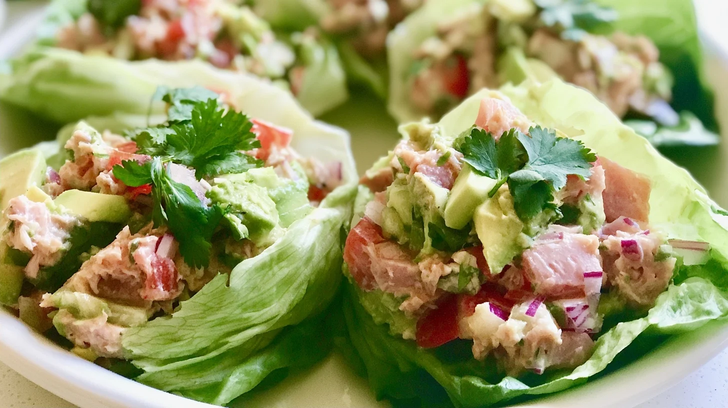 Tuna Avocado Salad in Lettuce Cups
