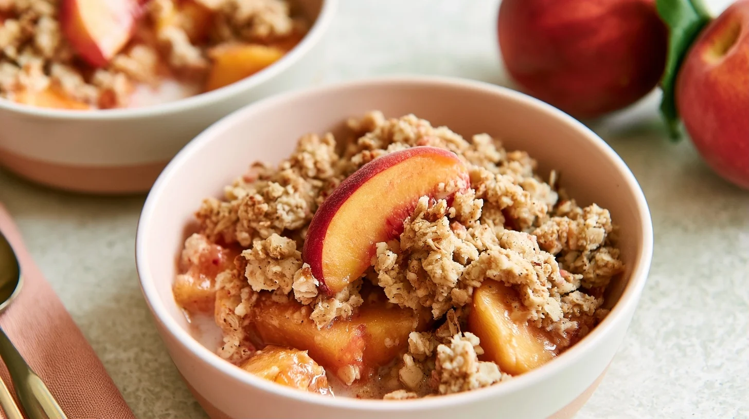 The Best Peach Crumble with a Perfectly Crispy Oat Topping