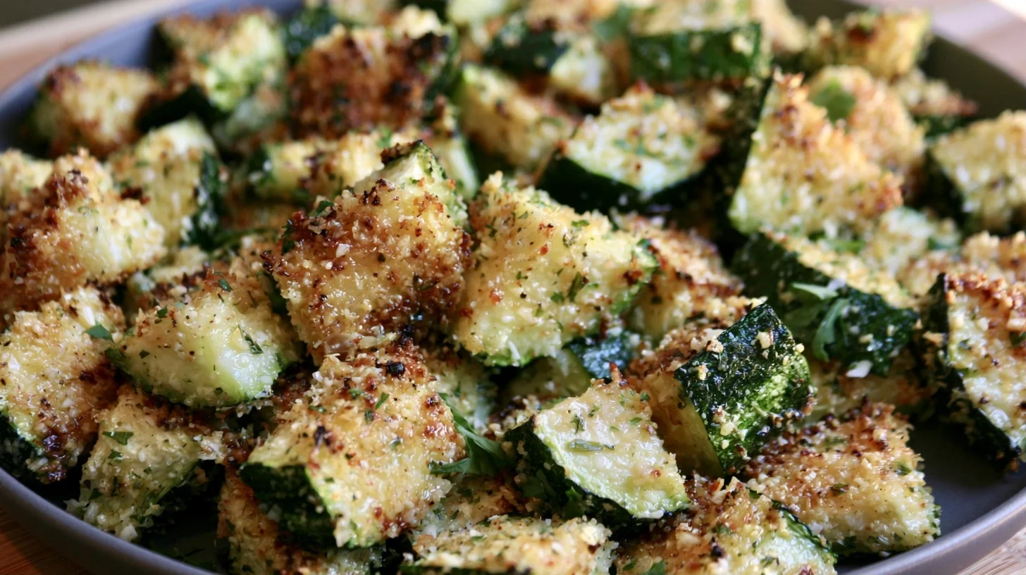 Easy Garlic Parmesan Roasted Zucchini with Crispy Golden Edges