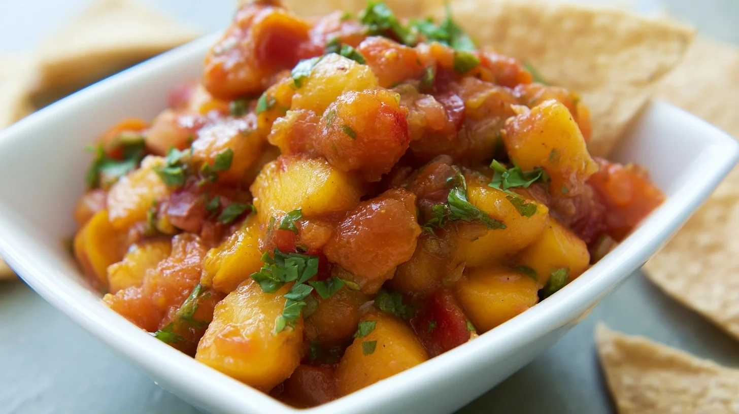 Fresh Peach Salsa Recipe with Roasted Peaches and Lime