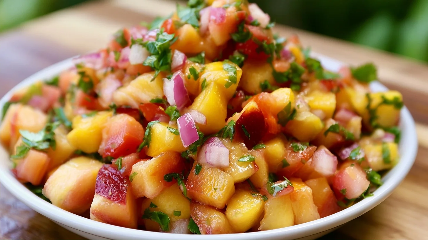 Fresh Peach Salsa with Roasted Peaches