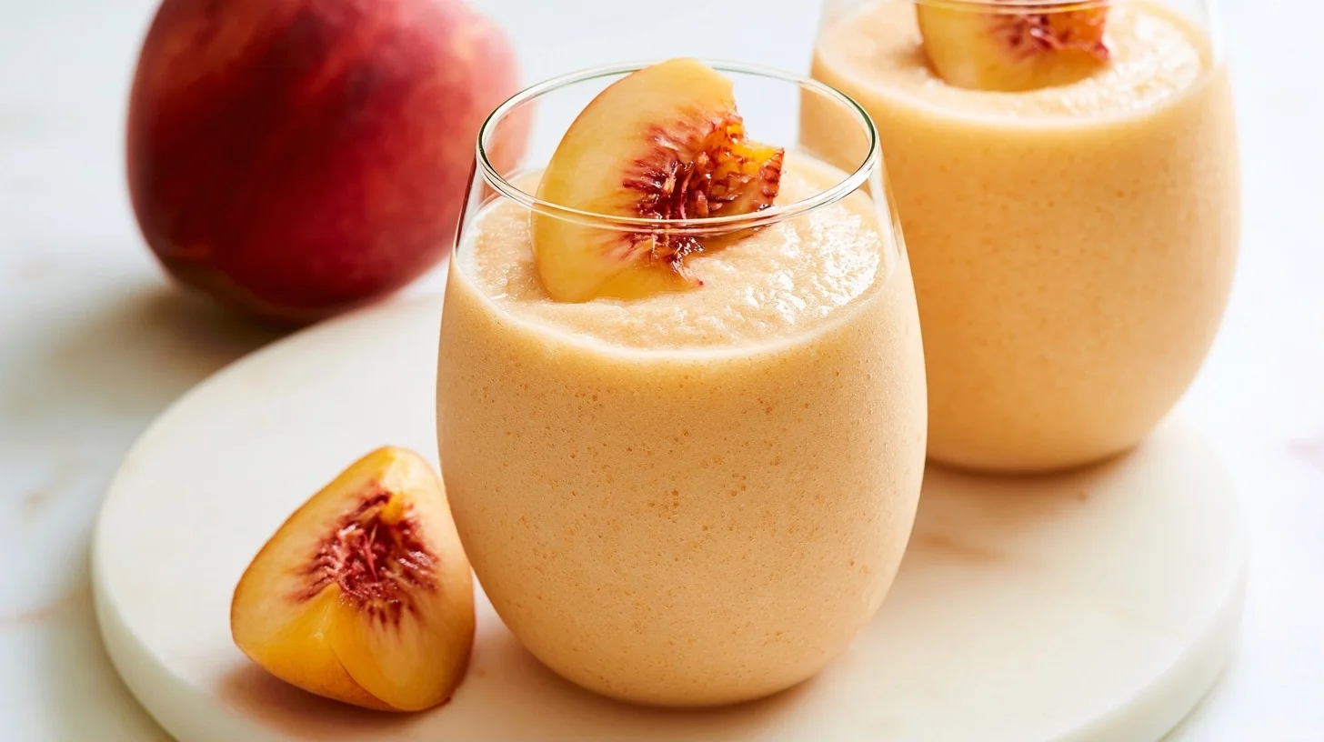 Peach Smoothie with Greek Yogurt and Orange Juice
