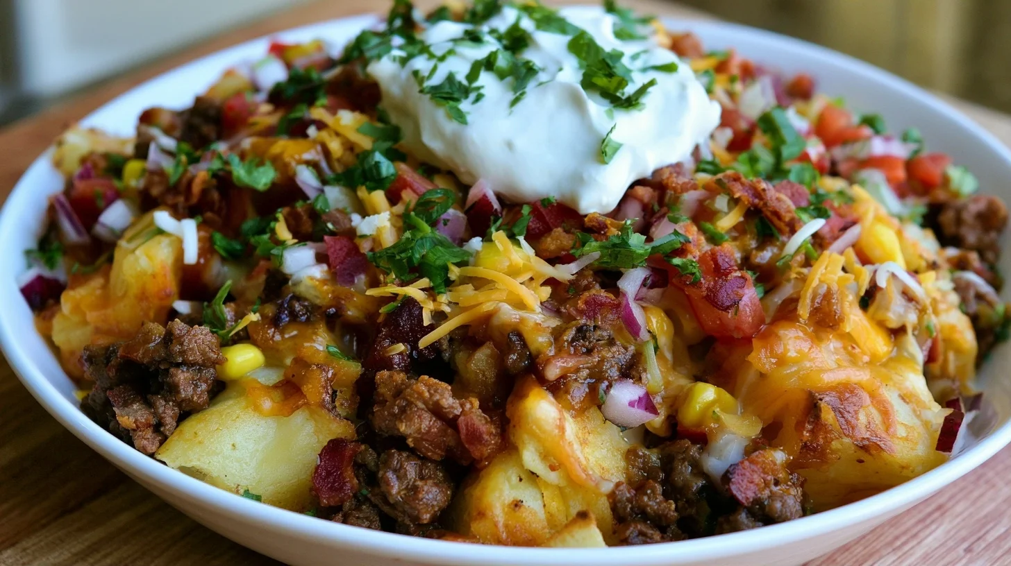 Loaded Potato Taco Bowl: Crispy, Customizable, and Easy