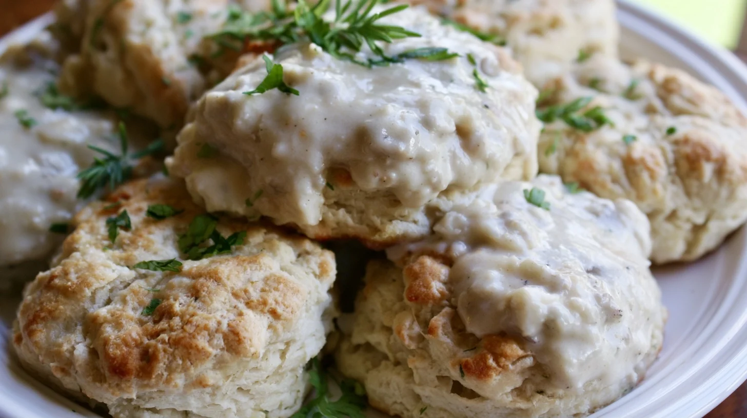 Biscuits and Gravy Recipe with Creamy and Easy Sausage Gravy