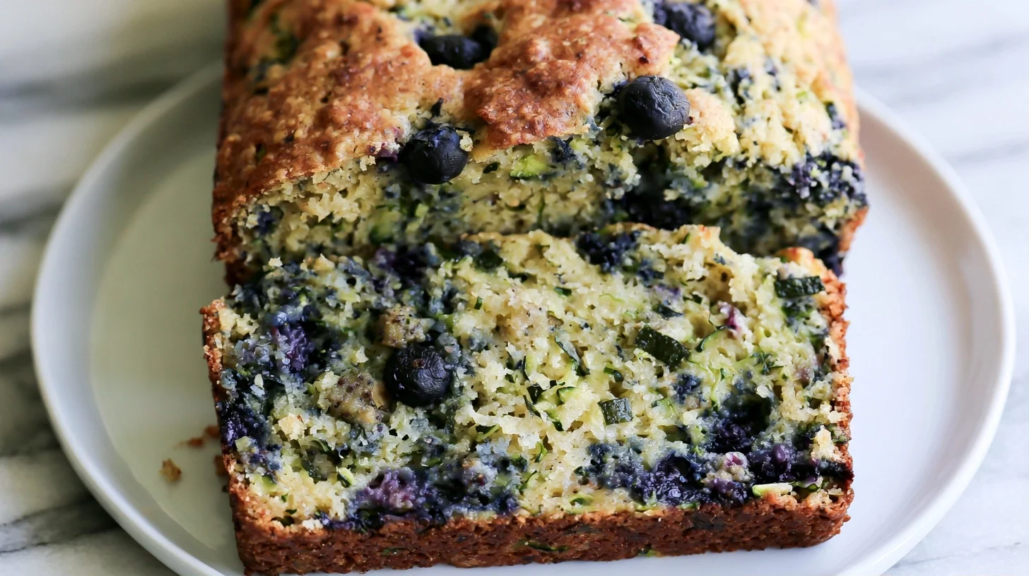 Blueberry Zucchini Bread Made With A Technique