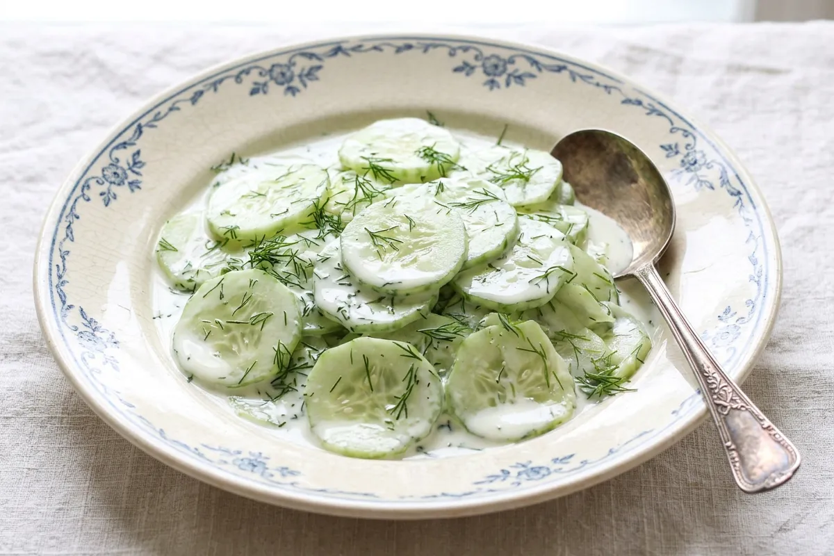 German Cucumber Salad (Gurkensalat)