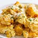 Pumpkin Ricotta Pasta Bake with golden bubbly cheese on top served in a white ceramic dish