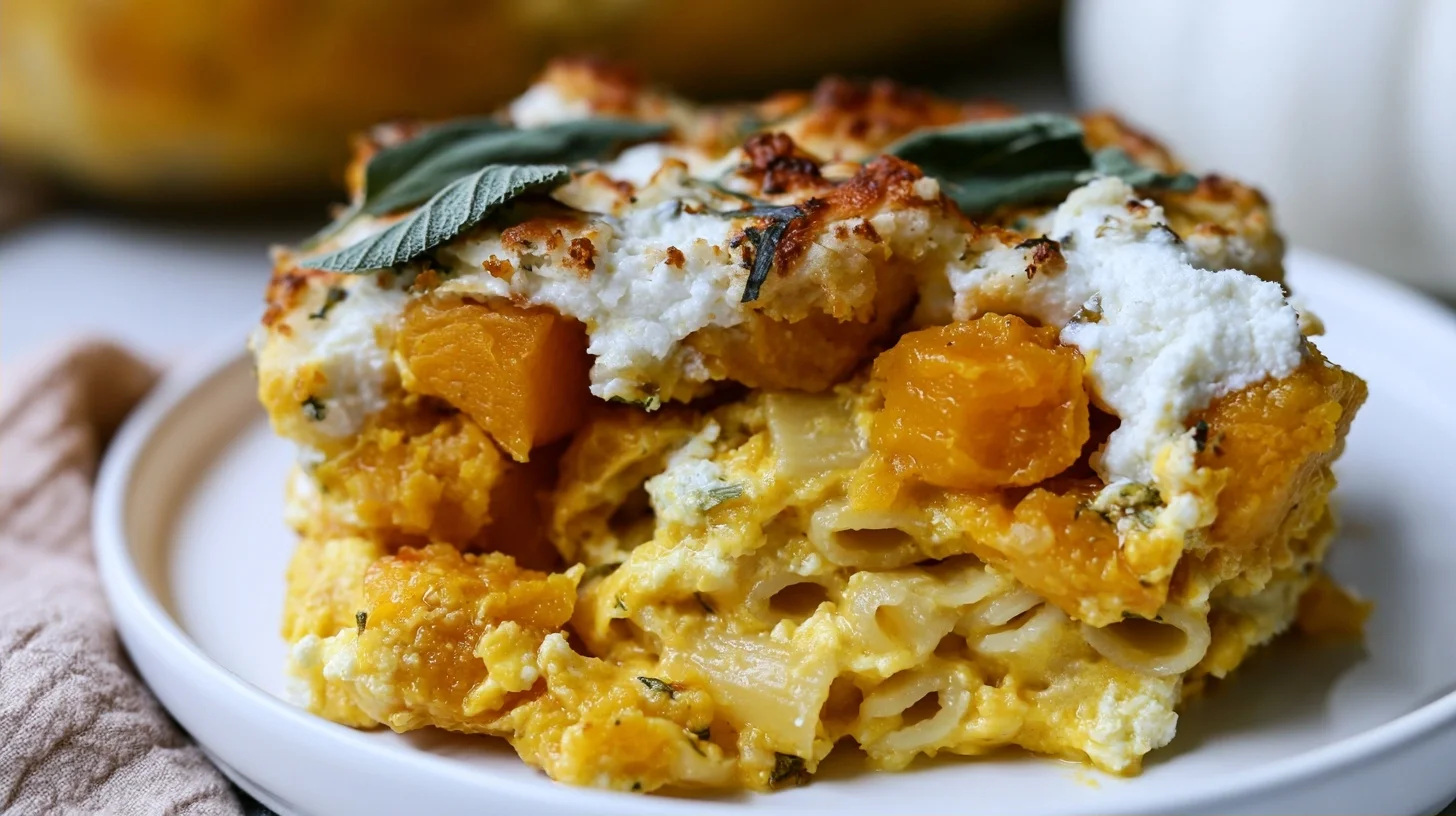 Pumpkin Ricotta Pasta Bake
