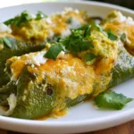 Hatch chili rellenos plated with golden crispy batter and melted cheese inside