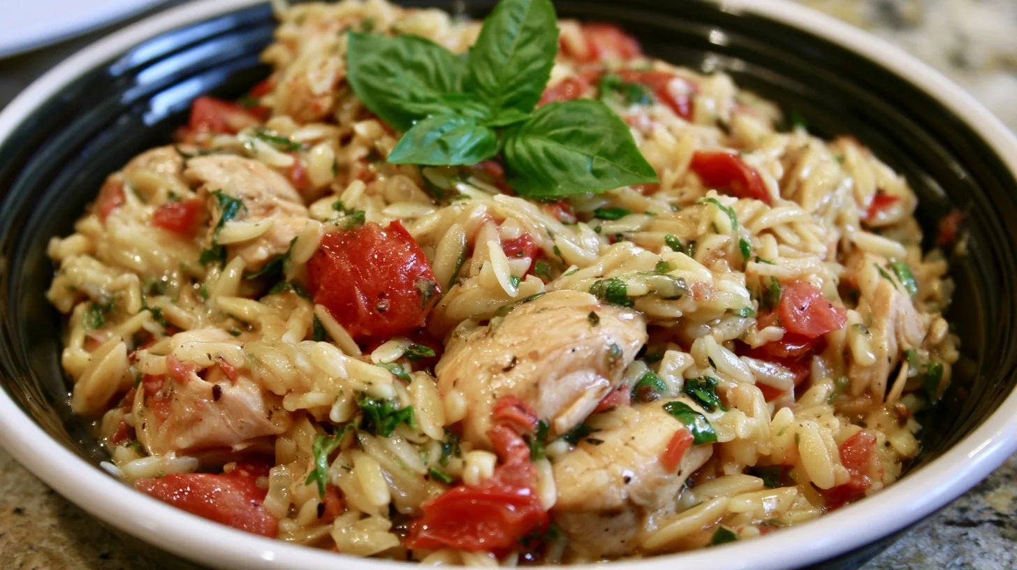 One Pot Chicken and Orzo with a Toasted Nutty Twist