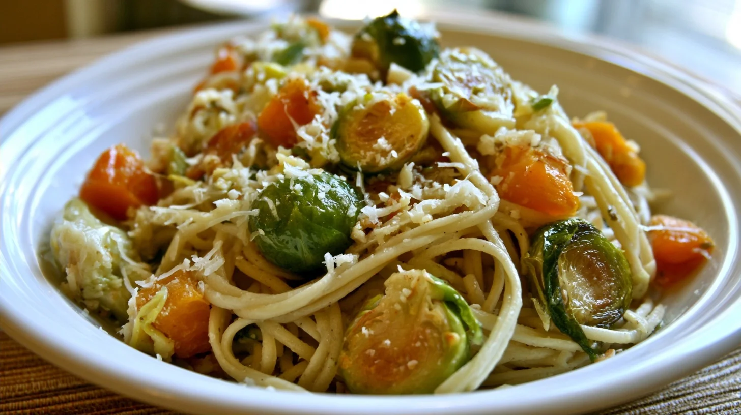 Brussels Sprouts, Butternut Squash Pasta