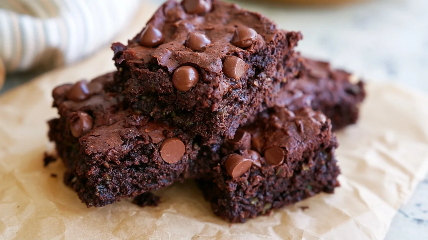Double Chocolate Zucchini Brownies That Are Fudgy and Moist