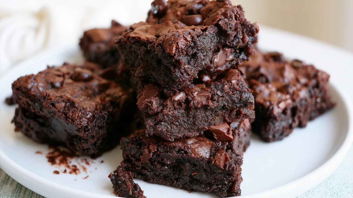 Double Chocolate Zucchini Brownies