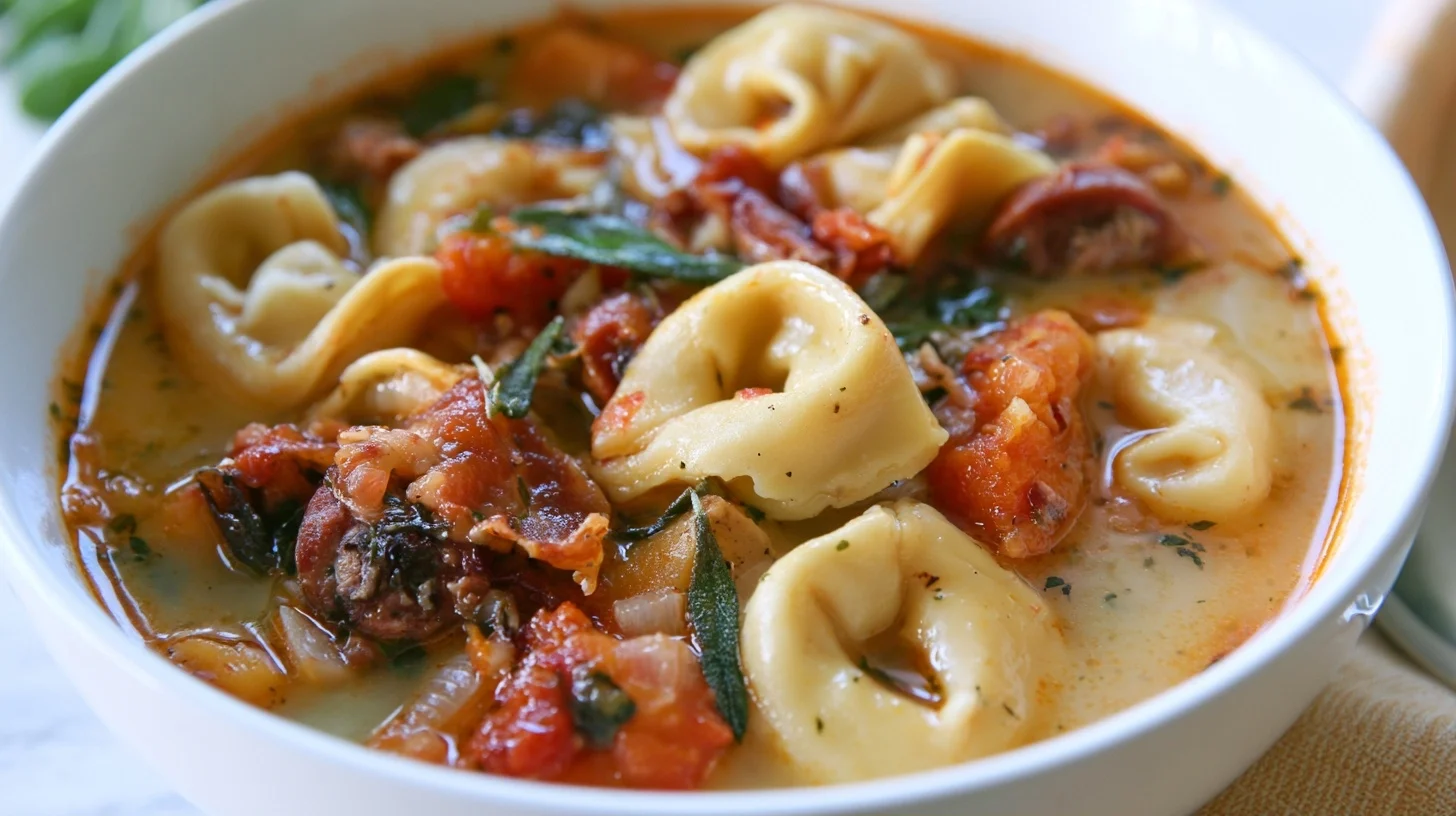 Autumn Tortellini Soup with Sausage