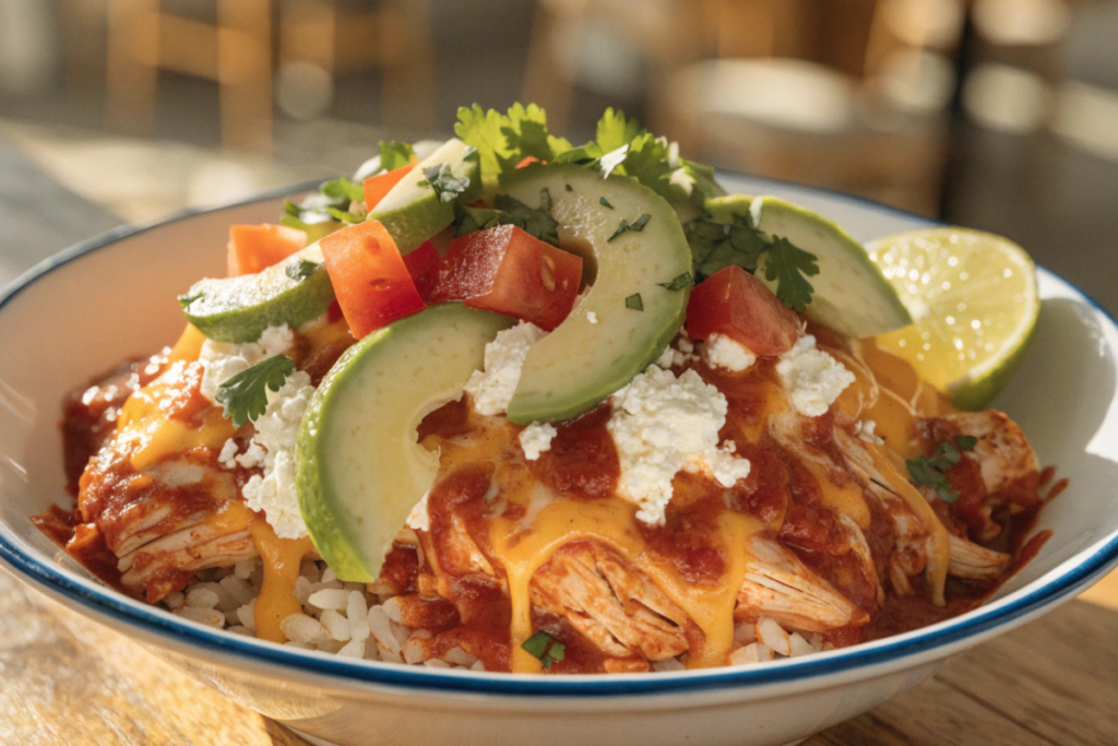 Chicken Cottage Cheese Enchilada Bowls