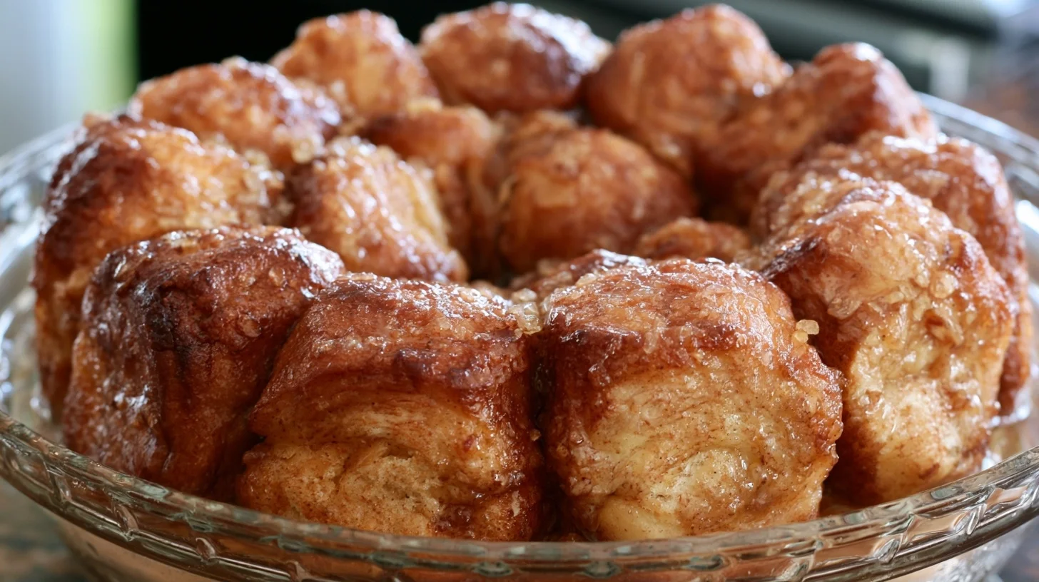 Homemade Monkey Bread with Caramel Glaze