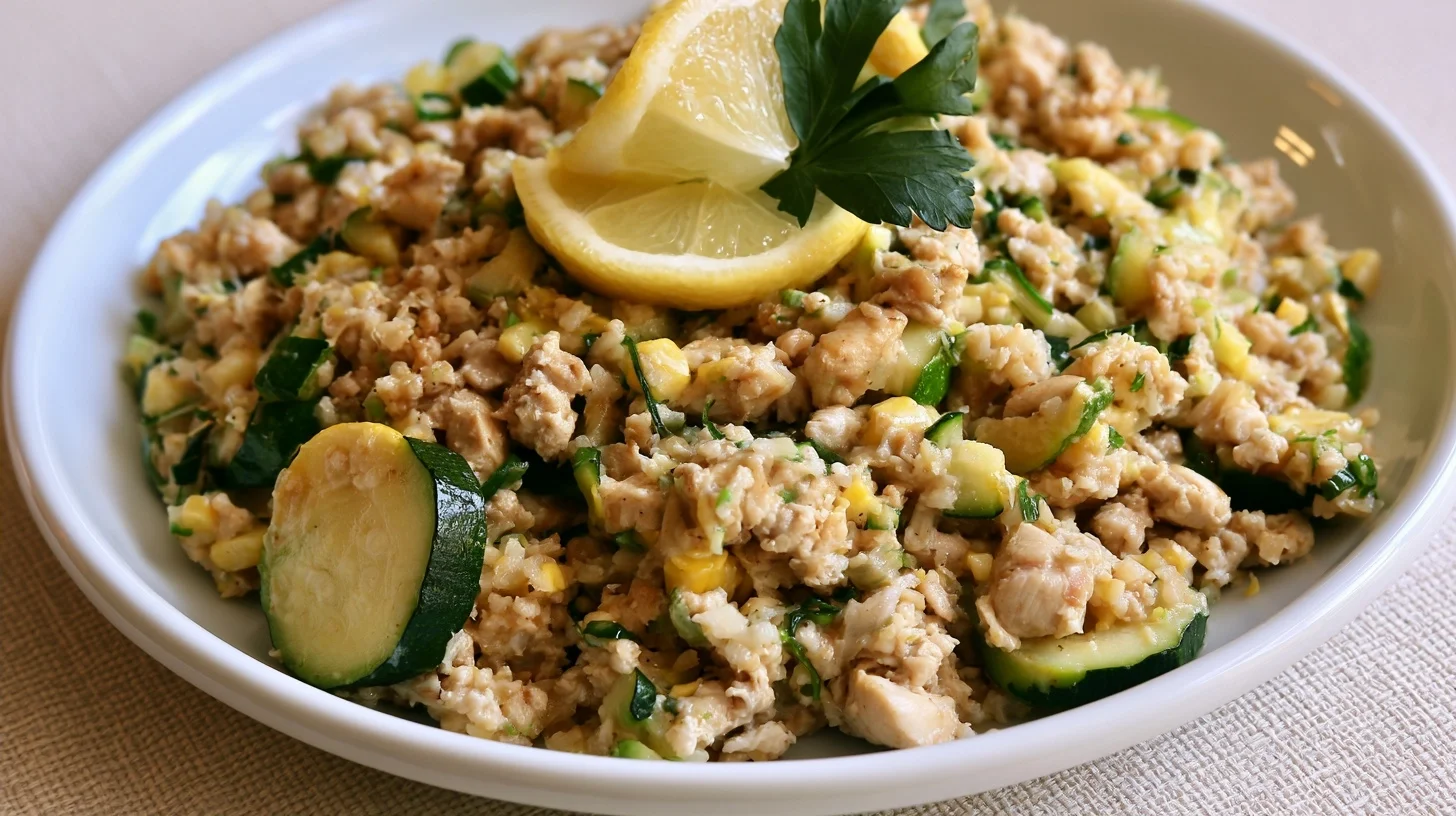 Ground Chicken Zucchini Rice Skillet