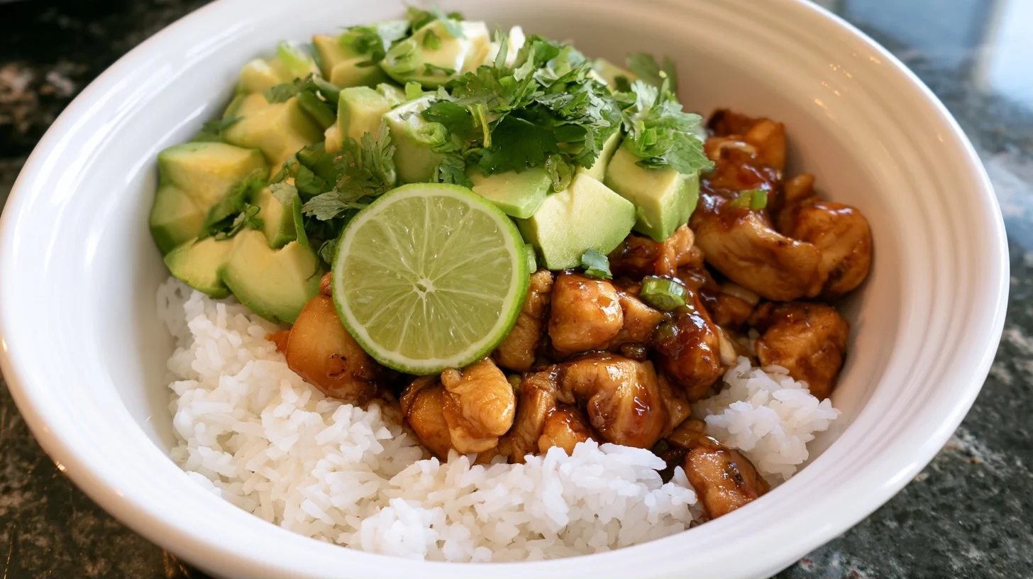 The Best Honey Lime Chicken & Avocado Rice Bowl Recipe