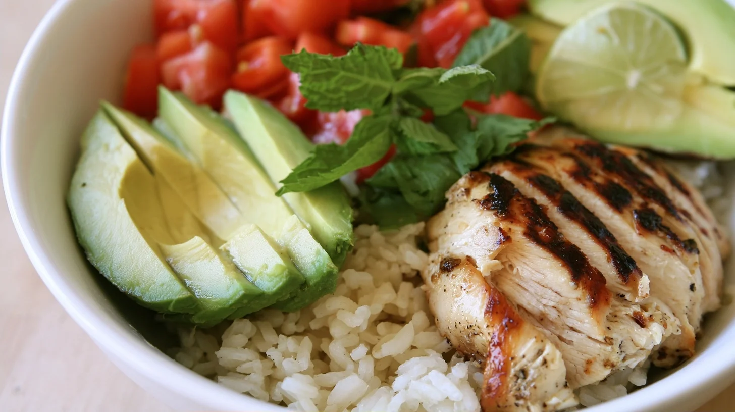Honey Lime Chicken & Avocado Rice Bowl