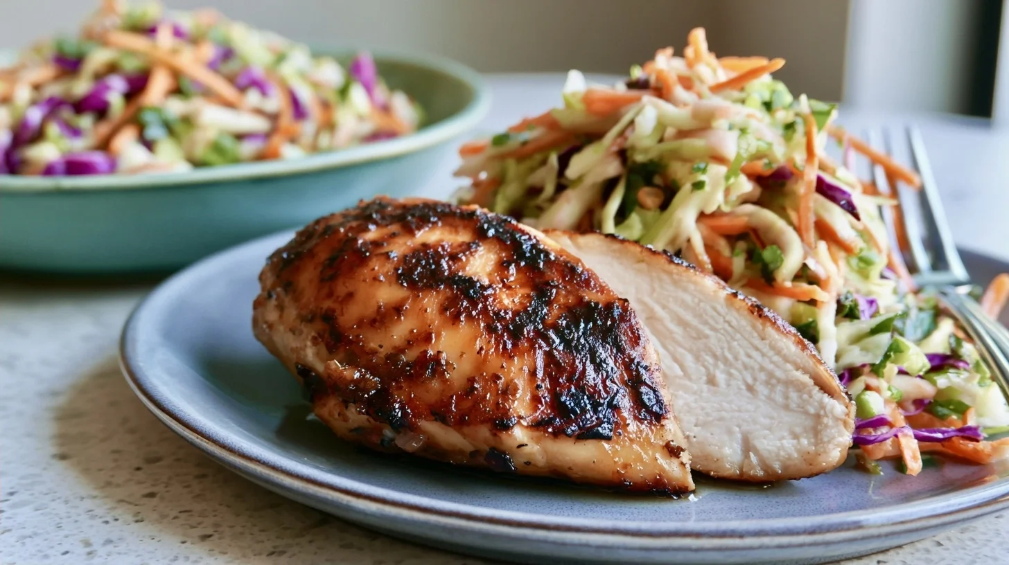 Sticky Apple Cider Chicken with Autumn Slaw