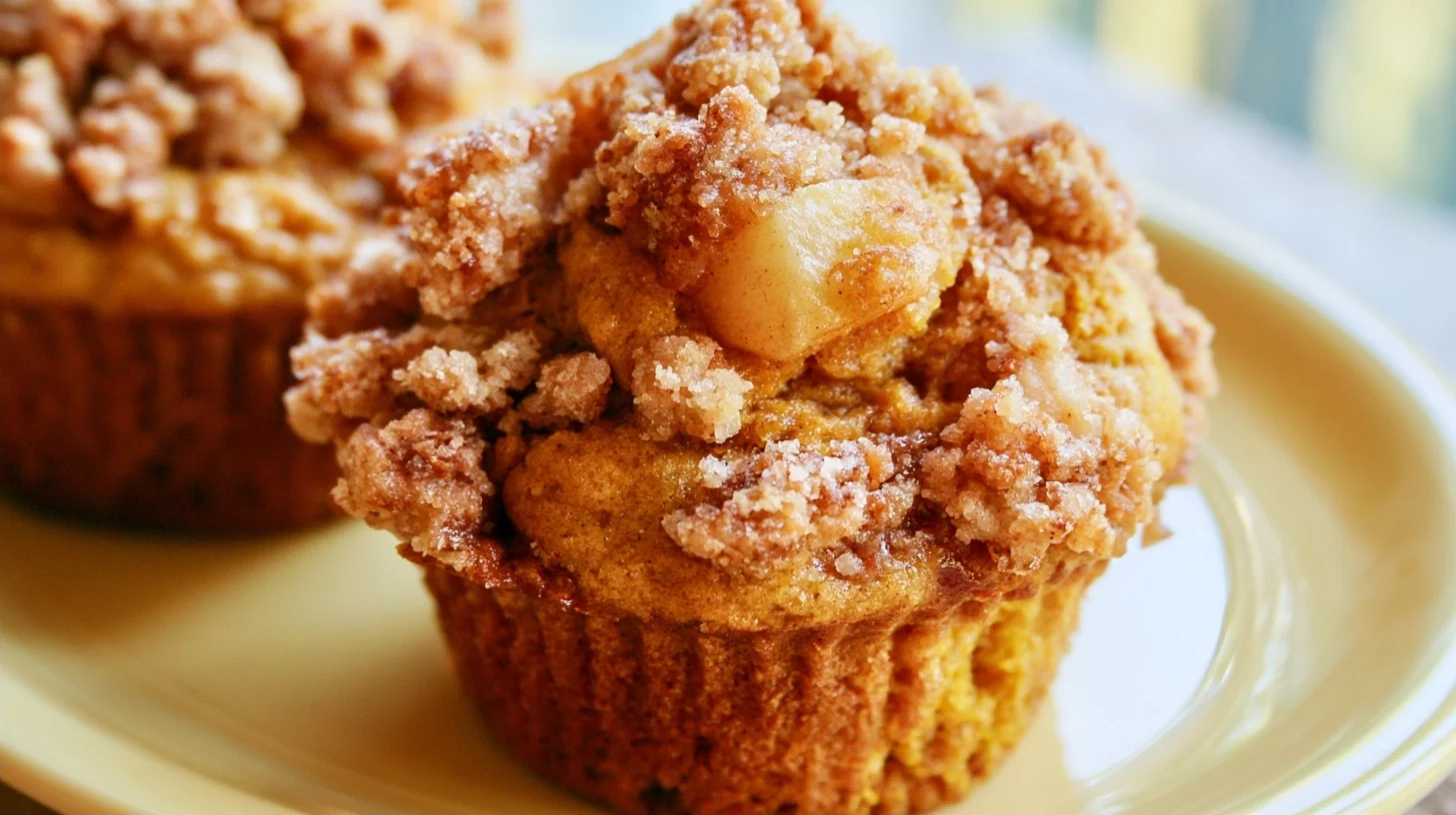 Pumpkin Apple Crumble Muffins