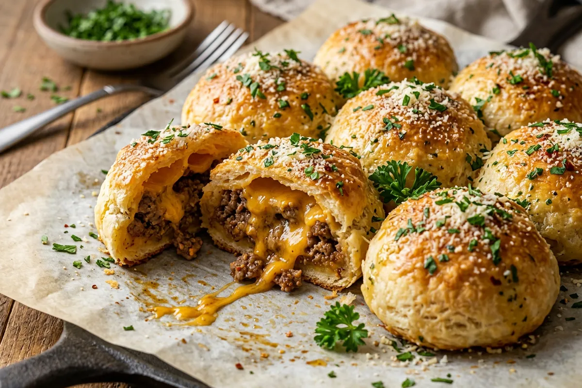 The Best Garlic Parmesan Cheeseburger Bombs Recipe