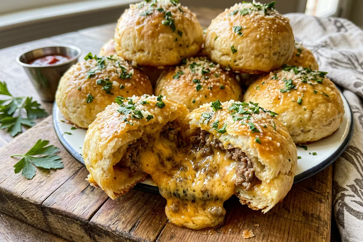 Garlic Parmesan Cheeseburger Bombs