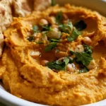 Pumpkin dip in a white serving bowl garnished with cinnamon surrounded by graham crackers and apple slices