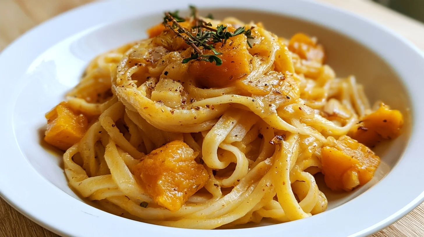 Pumpkin Pasta with Creamy Sage Sauce