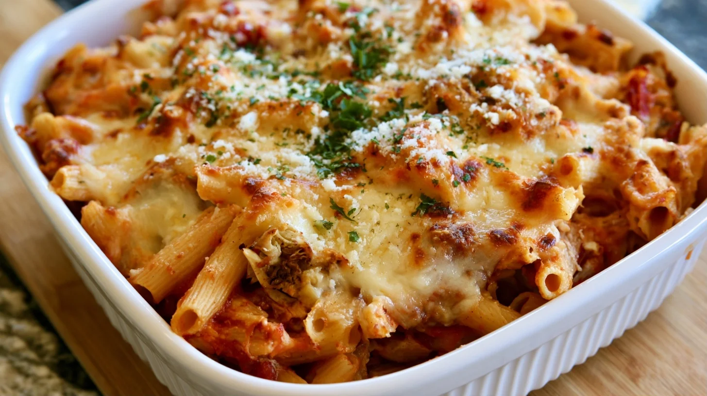 Easy Baked Ziti Recipe with Creamy Ricotta and Melted Cheese