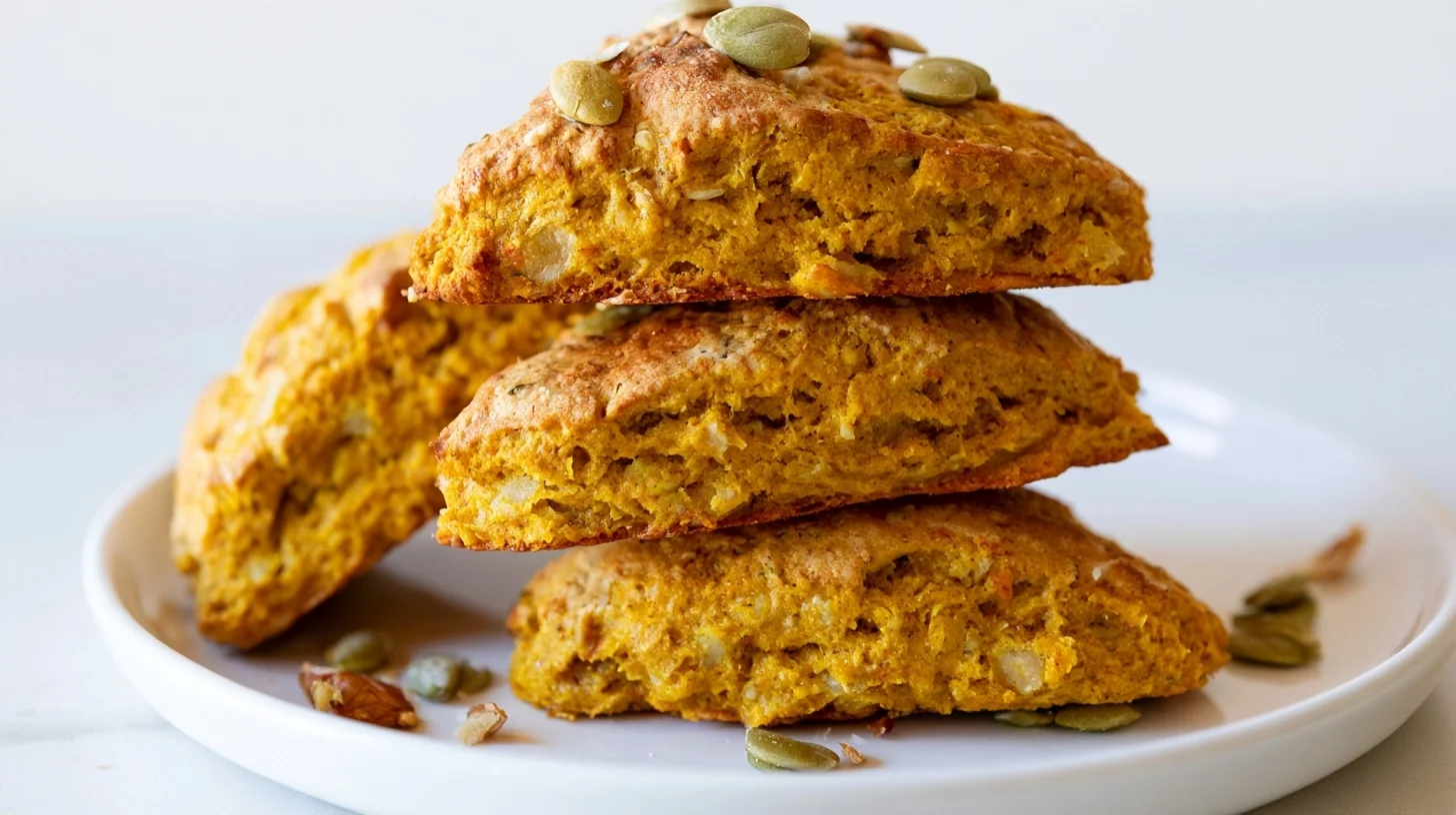 The Best Pumpkin Scones Recipe with Warm Spice Glaze