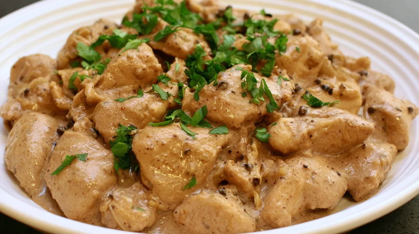The Best Chicken au Poivre Recipe with Cognac Cream Sauce